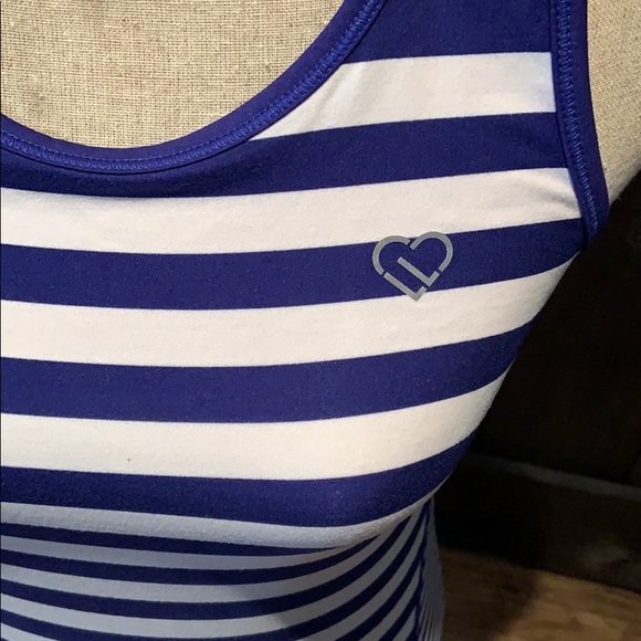 Live Love Dream blue and white striped tank top - Picture 3 of 6